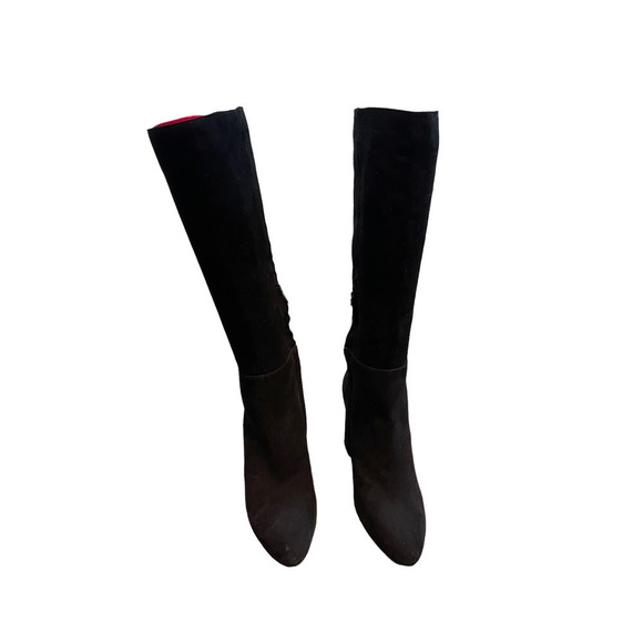 Steve Madden Pointed Toe Over the Knee Ninny Suede Leather Boots Black 8.5M NWOT - Picture 3 of 10